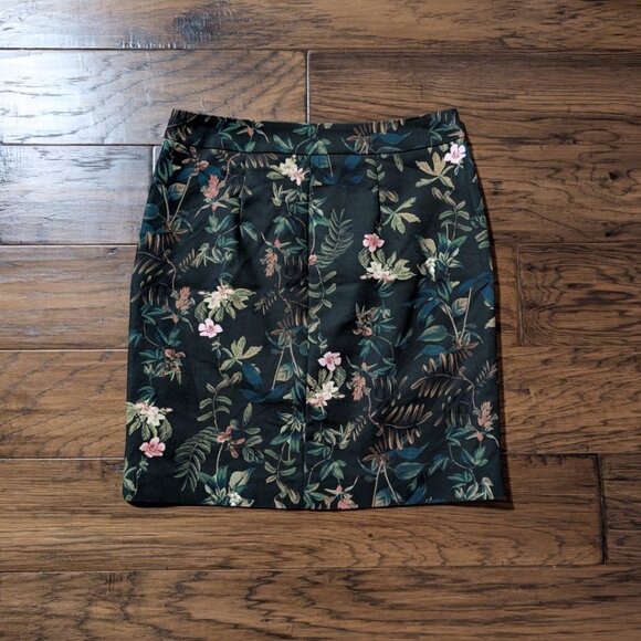 RW&CO mini skirt green floral print size 0 - Picture 15 of 16